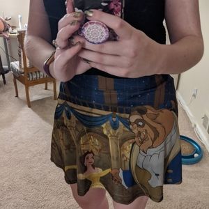 Disney Beauty and the Beast Skater Skirt Stretch L